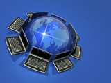 Conceptual Illustration of Internet Communication Worldwide Photographic Print by Victor Habbick