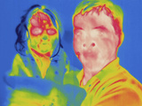 Thermogram - Child with Father Photographic Print by Chuck Swartzell