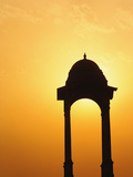 Tower Near the India Gate Silhouetted at Sunset, New Delhi, India Photographic Print by Adam Jones