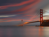 Fog over the Golden Gate Bridge at Sunset, San Francisco, California, USA Photographic Print by Patrick Smith