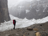 Hiker and Victoria Glacier, Banff National Park, Alberta, Canada Photographic Print by Marli Miller