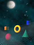 Space Background with Geometric Shapes Photographic Print by Carol & Mike Werner