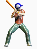 Biomedical Illustration of a Baseball Batter and His Skeleton Photographic Print by Carol & Mike Werner
