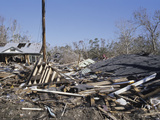 Homes Destroyed by Hurricane Katrina in Waveland, Mississippi, USA Fotografie-Druck von Jon Van de Grift