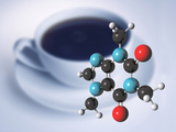 Illustration of a Molecular Model of Caffeine with a Cup of Coffee Fotografisk tryk af Carol & Mike Werner Illustration of a Molecular Model of Caffeine with a Cup of Coffee Fotografisk tryk af Carol & Mike Werner