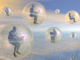 Conceptual Illustration of Wireless Digital Communication Photographic Print by Carol & Mike Werner