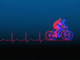Biomedical Illustration of Exercise (Bicycling) and a Healthy Heart Ekg Photographic Print by Carol & Mike Werner