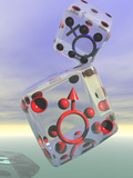 Male and Female Symbols Inside Rolling Dice Photographic Print by Carol & Mike Werner
