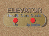 Illustration of the Healthcare Elevator, the Concept of Rising Healthcare Costs Photographic Print by Carol & Mike Werner