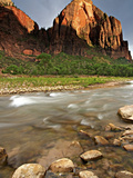 Red Arch Mountain and the Virgin River in Evening Light, Zion National Park, Utah, USA Photographic Print by Geoffrey Schmid