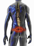 Illustration of a Man Suffering from Back Pain Photographic Print by Carol & Mike Werner