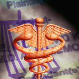 Graphic Visual of Medical and Legal Symbols for Medical Malpractice Photographic Print by Craig Zuckerman