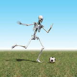 Skeleton Playing Soccer Photographic Print by Carol & Mike Werner