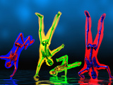 Breakdancers Showing Skeletons Photographie par Carol & Mike Werner