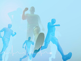 Runners with Ekg Photographic Print by Carol & Miker Werner