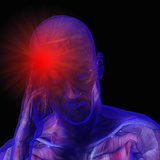 Biomedical Illustration of a Man with a Headache Showing Muscles and Bones Photographic Print by Carol & Mike Werner