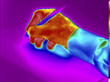 Thermogram of a Hand Writing Photographic Print by  GIPhotoStock