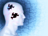 Concept of Memory Loss as a Puzzle with Missing Pieces Photographic Print by Carol & Mike Werner