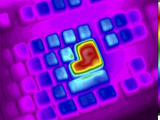 Thermogram of Hot Enter Key on a Computer Keyboard Photographic Print by  GIPhotoStock