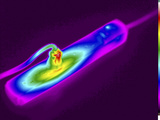 Thermogram of a Power Cord Plugged into an Extension Strip Photographic Print by  GIPhotoStock