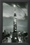 New York City Empire State Building at Night Archival Photo Poster Print Poster