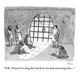 "O.K., I know it's a long shot, but if we can each convert one lion ..."  - New Yorker Cartoon Premium Giclee Print by Zachary Kanin