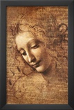 Leonardo Da Vinci (Female Head, La Scapigliata) Art Poster Print  Art Poster Print Posters