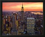 New York City (Empire State Building, Sunset) Art Poster Print Prints