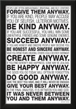 Mother Teresa Anyway Quote Poster Prints