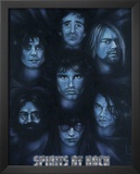 Spirits of Rock (Jim Morrison Jerry Garcia Kurt Cobain Joey Ramone Keith Moon Hutchence) Poster Art