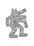 Keith Haring - Dog, 1985 Digitálně vytištěná reprodukce