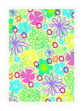 Graphic Flowers Giclee Print by Louisa Knight