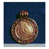 Gold Pendant in the Form of a Coin of Valentinianus Set around with Garnets and Blue Pastes Giclee Print