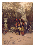 Beating the Retreat in the Tuileries Gardens, 1867 (Panel) Reproduction procédé giclée par James Jacques Joseph Tissot