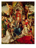 Madonna and Child and Saints, 16th Century, (Triptych) Giclee Print by Jan De Beer