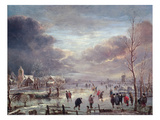 Landscape in Winter (Oil on Canvas) Giclee Print by Aert van der Neer