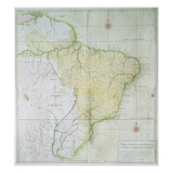 Map of Brazil, 1749 (Colour Engraving) Giclee Print by  Portuguese