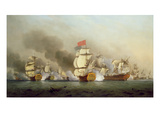 Vice Admiral Sir George Anson's (1697-1762) Victory Off Cape Finisterre, 1749 Oil on Canvas) Giclee Print by Samuel Scott