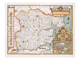 Essex, Engraved by Jodocus Hondius (1563-1612) from John Speed's Theatre of the Empire Giclee Print by John Speed