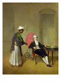 A Gentleman, Possibly William Hickey, and His Indian Servant, C.1785 (Oil on Canvas) Giclee Print by Arthur Devis