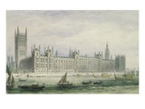 The Houses of Parliament (Graphite, Pen and Ink and W/C on Paper) Giclee Print by Thomas Hosmer Shepherd