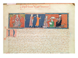 Guillaume Jaubert Taking an Oath before King James I (1207-76) of Majorca Giclee Print by  Spanish