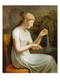 Girl with Flowers (Oil on Canvas) Giclee Print by Johann Heinrich Wilhelm Tischbein