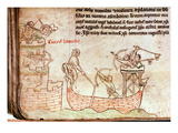 Ms 16 Roll 178 the Siege of Damietta from the Sea, from the 'Historia Major', C.1219 (Vellum) Giclee Print by Matthew Paris