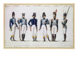 French Royal Guard, 1816 (Gouache) Giclee Print by Pierre Antoine Lesueur