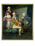 Self Portrait with His Daughter, Maria Theresa () and Possibly Giacobbe and James Cervetto Giclee Print by Johann Zoffany
