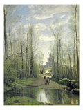 The Church at Marissel, 1866 (Oil on Canvas) Giclee Print by Jean Baptiste Camille Corot