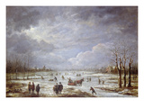 Winter Landscape (Oil on Canvas) Giclee Print by Aert van der Neer