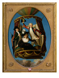 Captain Vincenzo Lunardi with His Assistant George Biggin and Mrs Letitia Anne Sage, in a Balloon Giclee Print by John Francis Rigaud