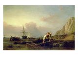 Shrimping (Oil on Canvas) 88;This Painting Has an Indecipherable Date; Giclee Print by Clarkson R.A. Stanfield